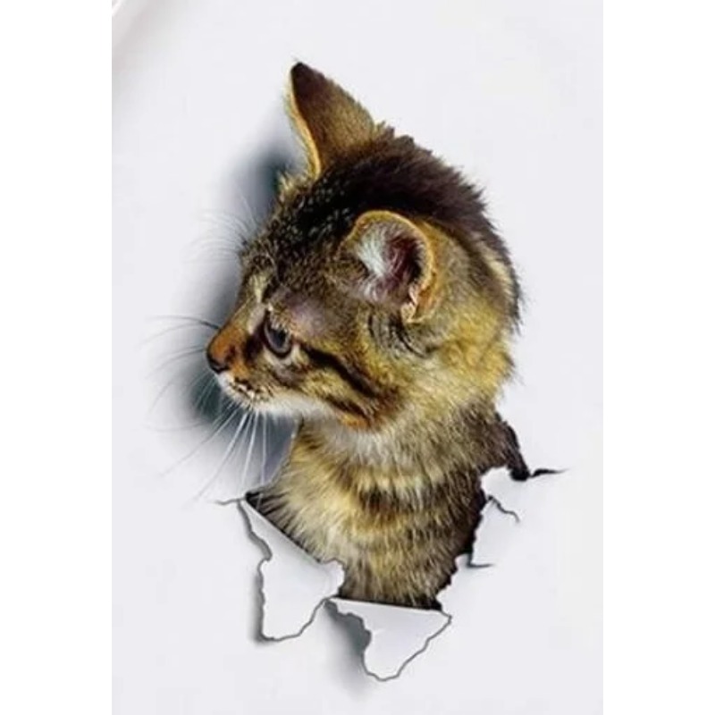 3pcs 3D Cute Cat Self-adhesive - Pvc Panel Background 评论和价格